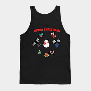 Merry Christmas Santa Snow Christmas Tree Tank Top